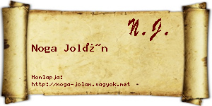 Noga Jolán névjegykártya